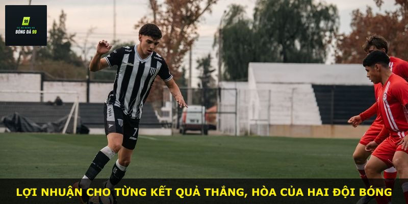 Lợi nhuận cho từng kết quả thắng, hòa của hai đội bóng